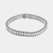 Bracciale in Metallo tennis semirigido semirigido con cristalli trasparenti
