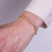 Bracciale in Metallo tennis semirigido con cristalli trasparenti e rossi