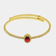 Bracciale in Metallo tennis semirigido con cristallo rosso centrale