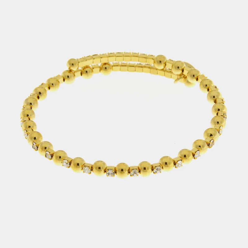 Bracciale in Metallo tennis semirigido con cristalli e sfere