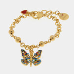 Bracciale in Metallo con farfalla colorata - BYSIMON gioielli