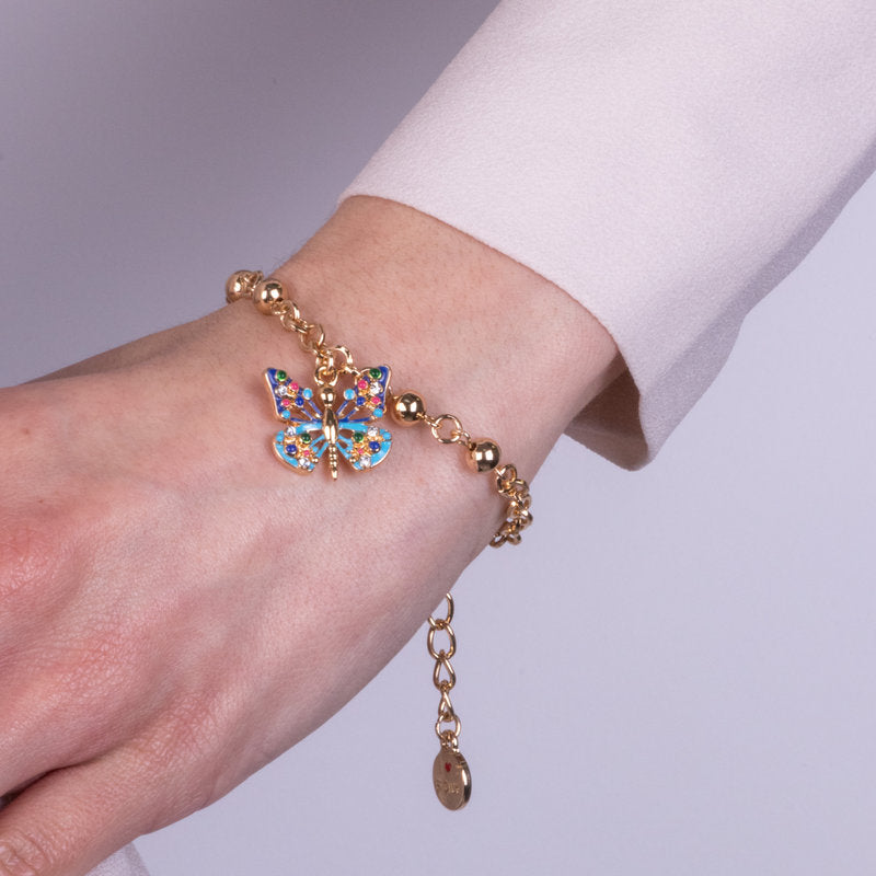 Bracciale in Metallo con farfalla colorata - BYSIMON gioielli