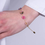 Bracciale in Metallo con fiori colorati