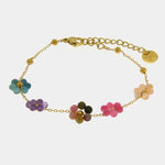 Bracciale in Metallo con fiori colorati