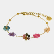 Bracciale in Metallo con fiori colorati