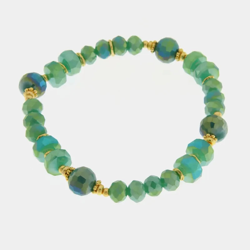 Bracciale in Metallo con sfere verdi