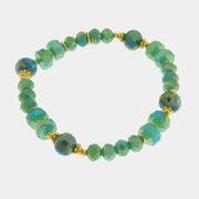 Bracciale in Metallo con sfere verdi