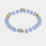 Bracciale in Metallo con sfere azzurre