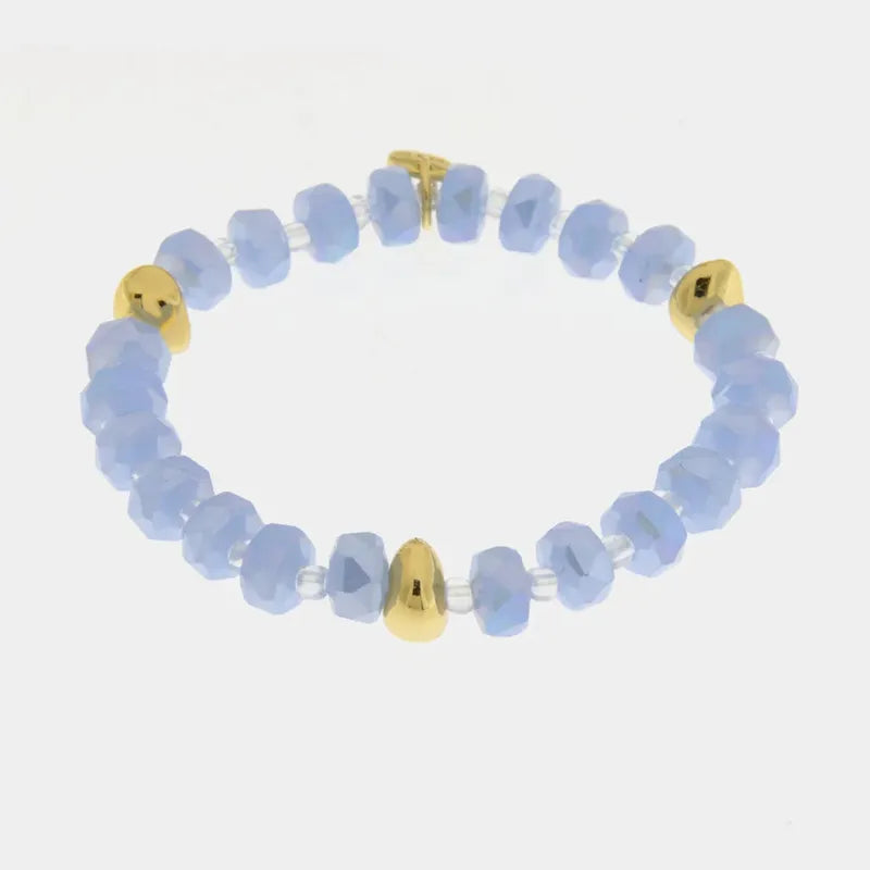 Bracciale in Metallo con sfere azzurre
