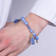 Bracciale in Metallo con sfere blu e stella marina