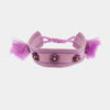 Bracciale in Metallo in tessuto colore viola con fiorellini