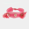 Bracciale in Metallo in tessuto colore rosa con fiorellini