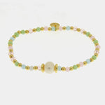 Bracciale in Metallo perla sintetica centrale e cristalli in colore pastello