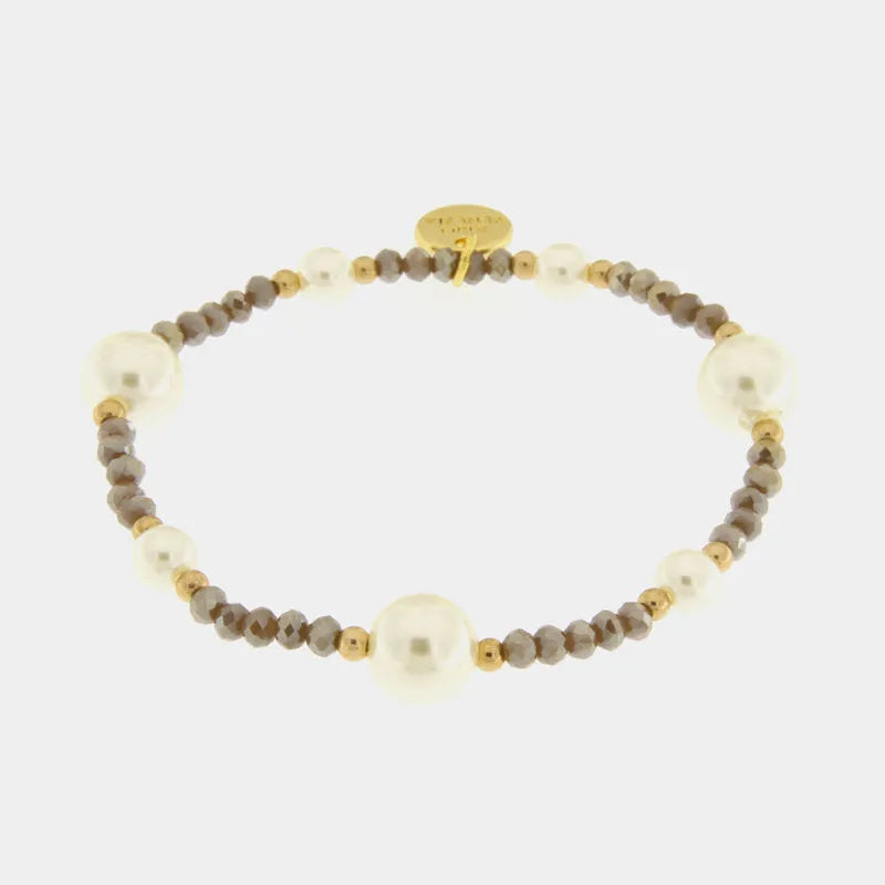 Bracciale in Metallo con perline e cristalli - BYSIMON gioielli