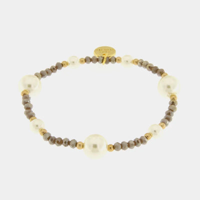 Bracciale in Metallo con perline e cristalli - BYSIMON gioielli