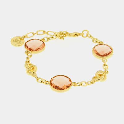 Bracciale in Metallo con cristalli arancioni - BYSIMON gioielli