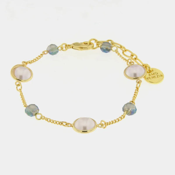 Bracciale in Metallo con perline e cristalli AMOVENEZIA - gioiello BySimon