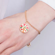 Bracciale in Metallo con albero e cuori rossi