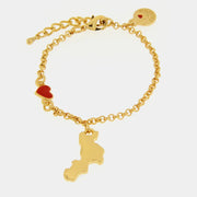 Bracciale in Metallo con simbolo calabria e cuore rosso