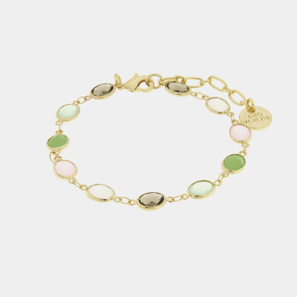 Bracciale in Metallo con cristalli colorati - BYSIMON gioielli