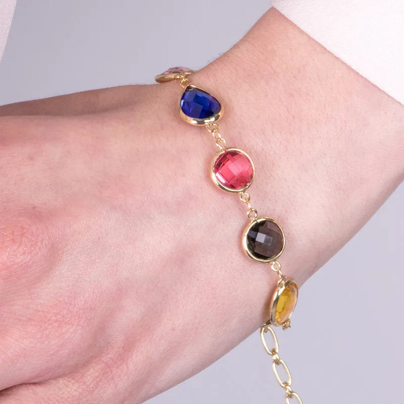 Bracciale in Metallo con cristalli colorati - BYSIMON gioielli