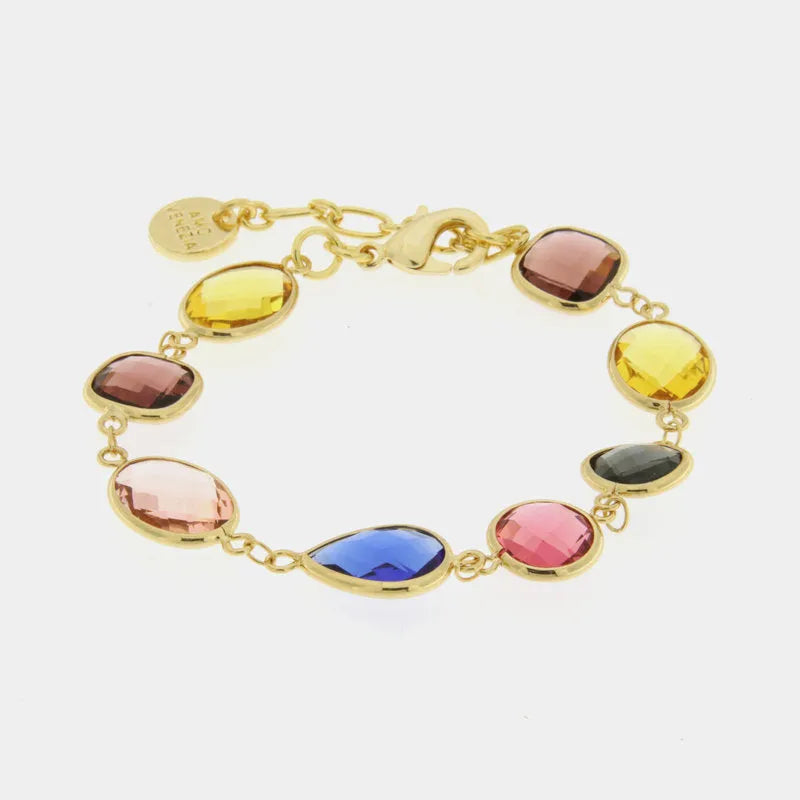 Bracciale in Metallo con cristalli colorati - BYSIMON gioielli