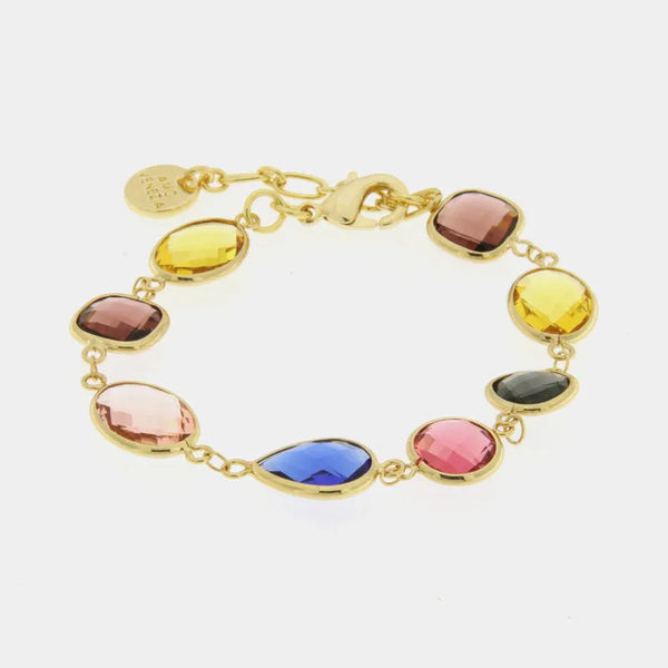 Bracciale in Metallo con cristalli colorati - BYSIMON gioielli