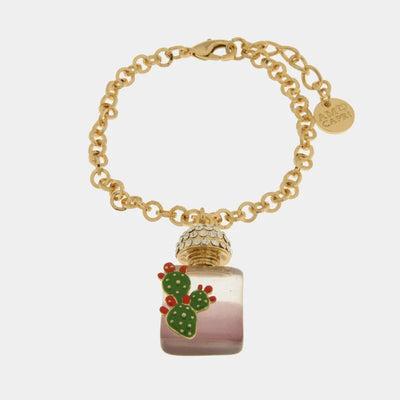 Bracciale in Metallo con bottiglina e cactus
