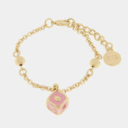 Bracciale in Metallo con dado rosa
