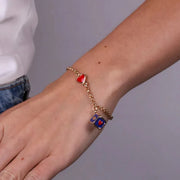 Bracciale in Metallo con dado blu