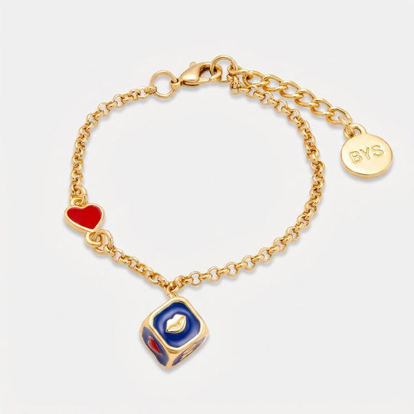 Bracciale in Metallo con dado blu - BYSIMON gioielli