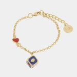 Bracciale in Metallo con dado blu - BYSIMON gioielli