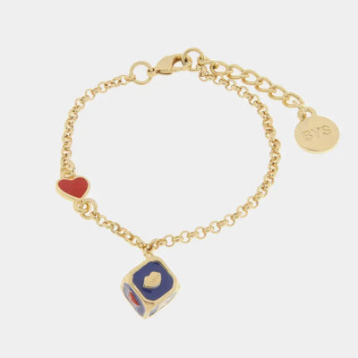 Bracciale in Metallo con dado blu - BYSIMON gioielli