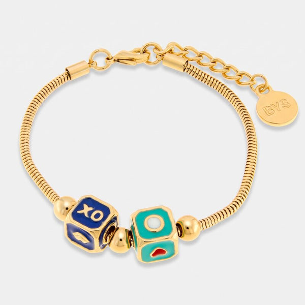 Bracciale in Metallo con dadi e cuori - BYSIMON gioielli