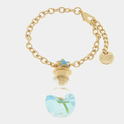 Bracciale in Metallo con bottiglina con fiore e pesciolino