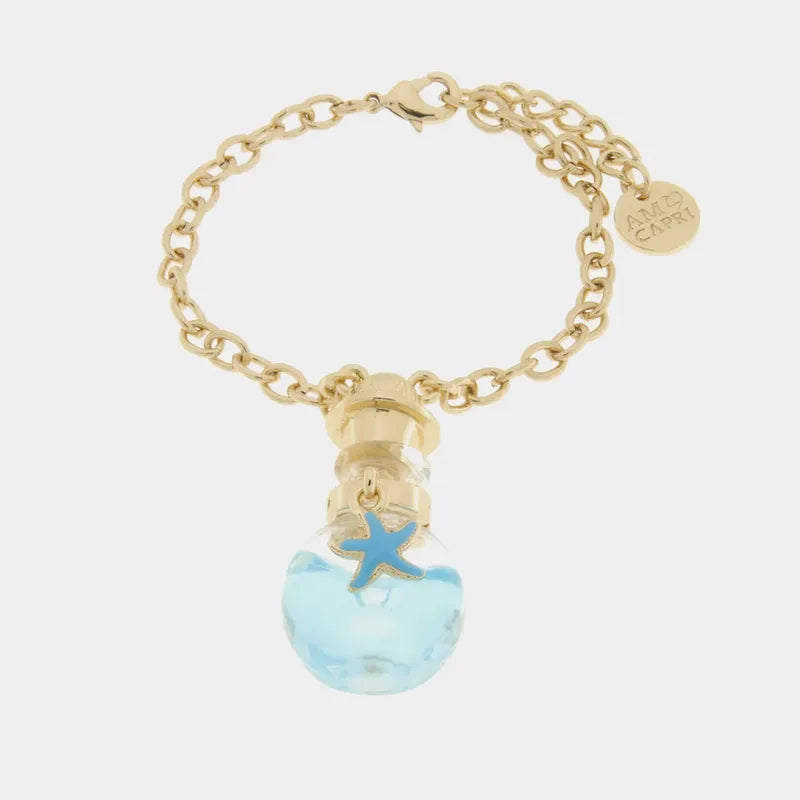 Bracciale in Metallo con bottigliana e stella blu