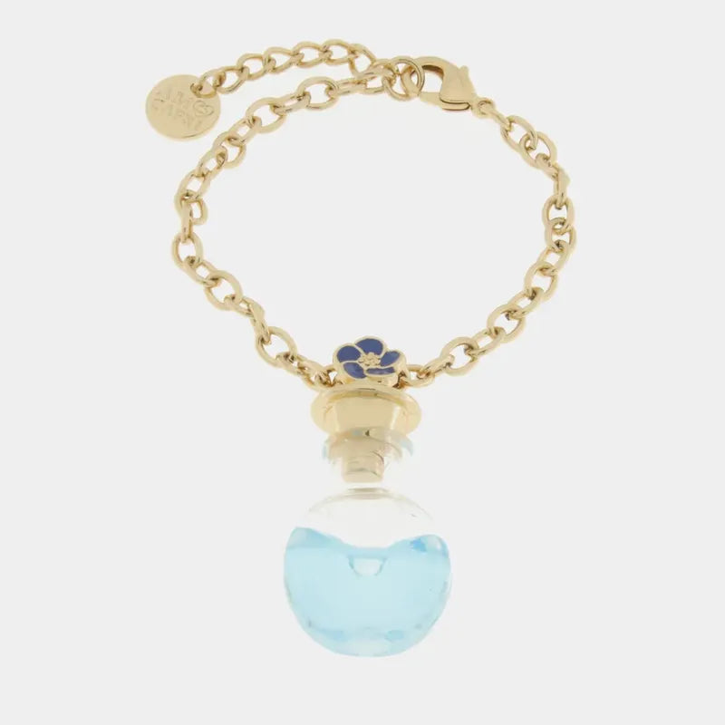 Bracciale in Metallo con bottiglina e fiore