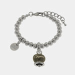 Bracciale in Metallo con campanella grigia scritta capri