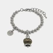 Bracciale in Metallo con campanella grigia scritta capri