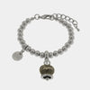 Bracciale in Metallo con campanella grigia scritta capri