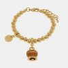 Bracciale in Metallo con campanella arancio scritta capri