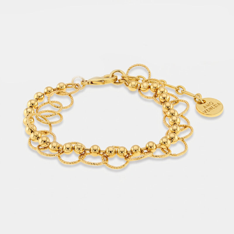 Bracciale in Metallo multifilo con cerchi - BYSIMON gioielli