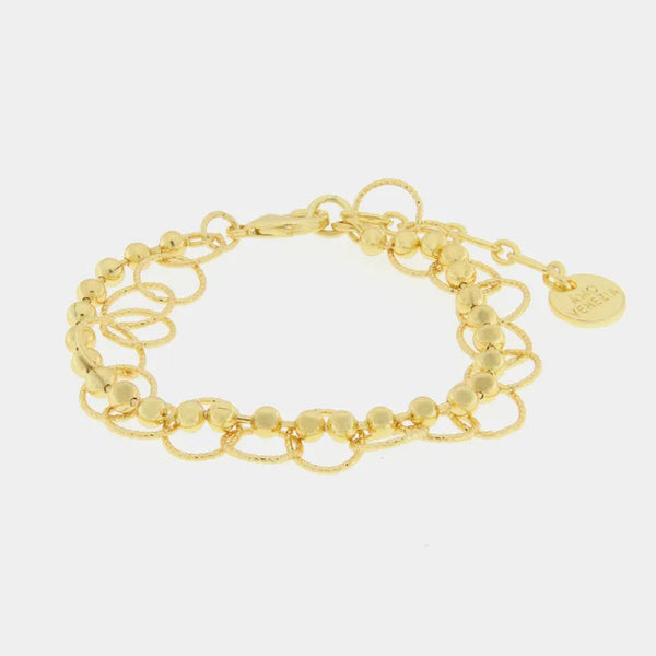 Bracciale in Metallo multifilo con cerchi - BYSIMON gioielli