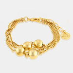 Bracciale in Metallo multifilo con perle lucide - BYSIMON gioielli