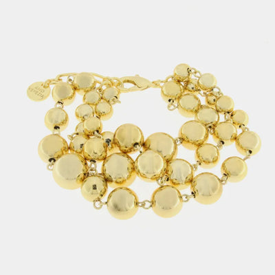 Bracciale in Metallo multifilo di perle lucide - BYSIMON gioielli