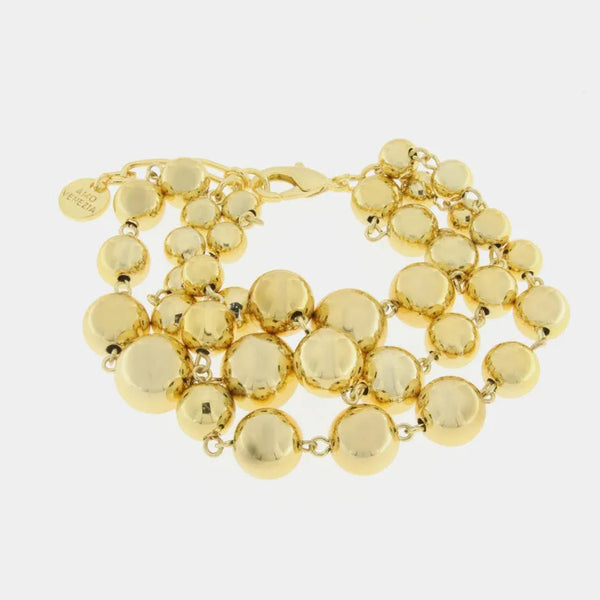Bracciale in Metallo multifilo di perle lucide - BYSIMON gioielli