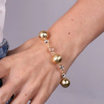 Bracciale in Metallo con perle lucide - BYSIMON gioielli