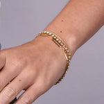 Bracciale in Metallo multifilo con catena e zirconi - BYSIMON gioielli