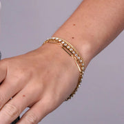 Bracciale in Metallo multifilo con catena e zirconi