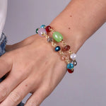 Bracciale in Metallo con cristalli multicolor - BYSIMON gioielli